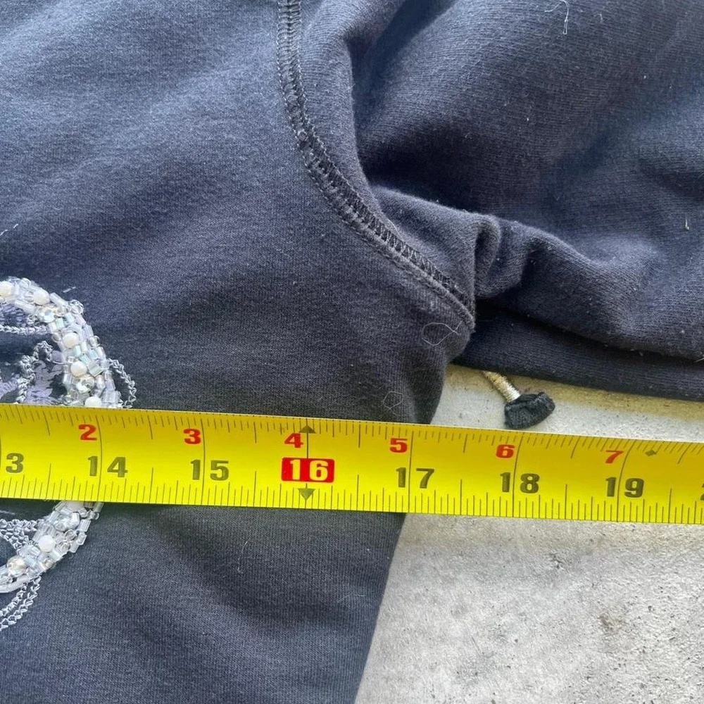 Black Aeropostale zip-up hoodie essential with embroidery - Picture 7 of 8